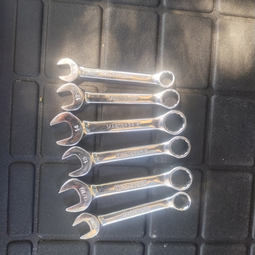 Mastergrip Chrome Combination Wrench Set - Polished Silver